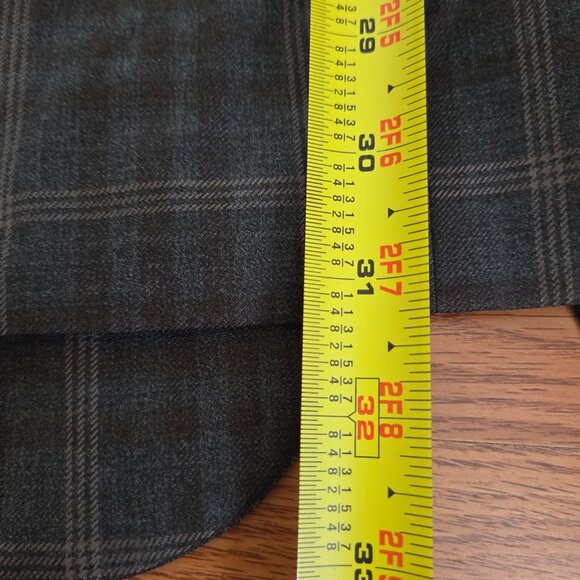 VTG Tweed Jacket XL Brown Beige Windowpane Check 100% Wool Blazer Sport Coat 50R - Picture 15 of 15